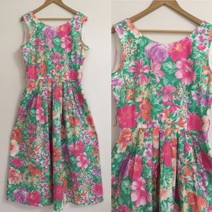 Floral 50s style dress large Dapper Day